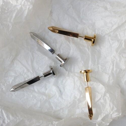 Nail screw stud earrings unusual piercing stainless steel for men women minimalist hyperbole punk korean earrings gold 2020