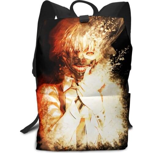 New School Backpack for Boys/Girls Back-to-School Gift Large Capacity Washable Tokyo Ghoul Animation Fashion Backpack