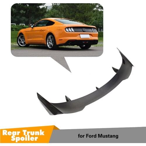 Rear Trunk Lip Spoiler Wing For Ford Mustang Coupe 2015 - 2019 Caron Fiber
