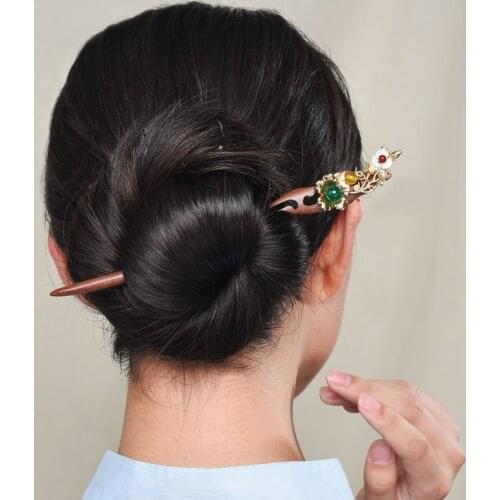 Hair Sticks For Women Hairpin Flower Wood Headwear Jewelry Accessories Decoration Tiara Bride Lover Gift Free Shipping F040