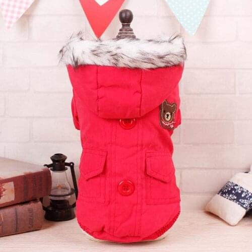 Winter Warm dog clothes solid blue red pet dog coat puppy chihuahua yorkshire dog hoodie