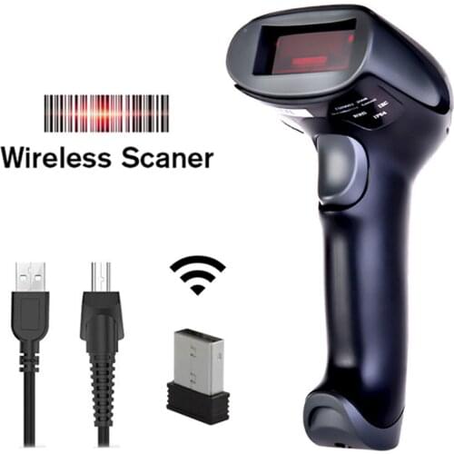 1000mA large capacity lithium battery laser wireless barcode scanner High sensitive wireless barcde reader for Supermarkets