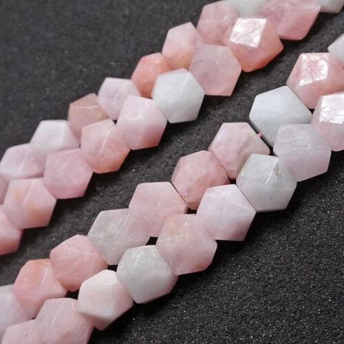 15mm Natural Near Cube Pink Faceted Morgan beads For Jewelry Making Beads Bracelets 15inch DIY Beads Necklace Earring Trinket