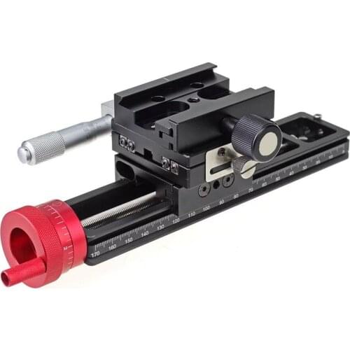 180mm Double Precision Stacked Photography Slide Macro Trimming Guide for Precision Focus