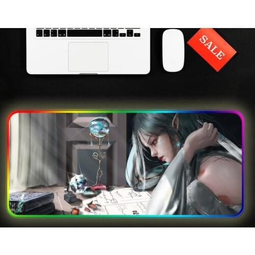 Large Anime Girl Unique Desktop Pad Game Mousepad RGB Gaming Mouse Pad Computer Gamer Mousepad Large Game Rubber Mouse Mat
