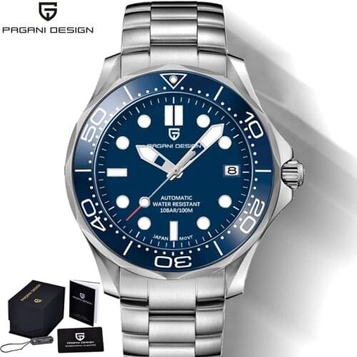 PAGANI Design Automatic Mechanical Watches Sapphire Glass Lens Top Brand Luxury Mens Watches Stainless Steel Waterproof Watches