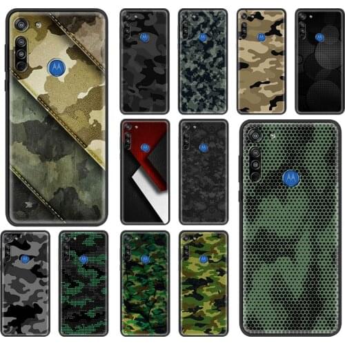 Phone Case Cover for Moto G Stylus G8 G9 G Power Plus Lite E6S E7 One Fusion Edge + Shell Camouflage Pattern Camo Military Army