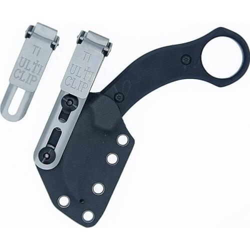 ULTI titanium alloy long and short detachable hidden knife holster accessories lightweight back clip K clip sheath with screws