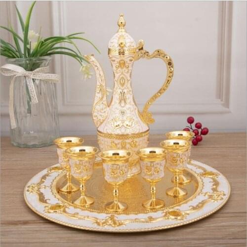 European decorative metal wine sets whiskey decanter moonshine distiller whiskey set for verre whisky JJ087