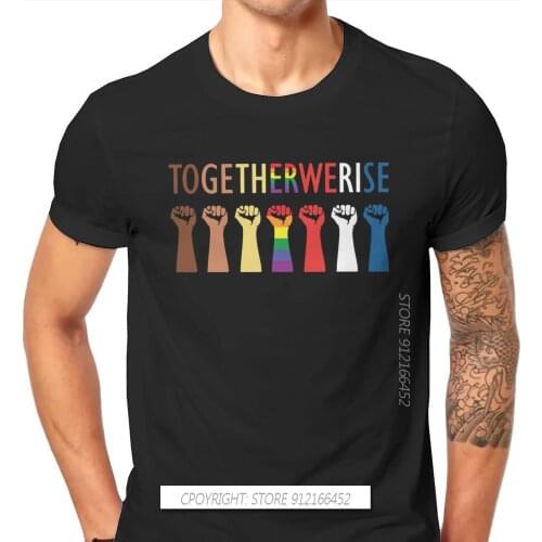 Together We Rise Unity Style TShirt LGBT Pride Month Lesbian Gay Bisexual Transgender Gift Basic T-Shirt Short Sleeve