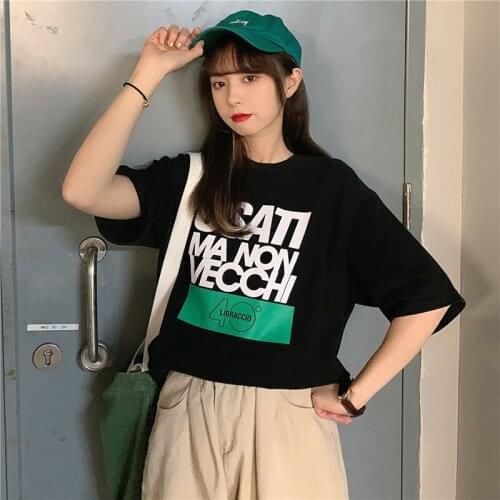 Womens Wear T-Shirt Loose Summer Female Black White Fashion Tops Letter High Quality Casual News Popular T-Shirt Short Sleeve