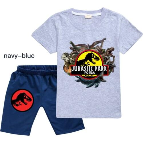 Jurassic Park Summer Boy Clothing set 2021 New Casual Fashion Dinosaur T-shirt+ Short Kid Children Fallen Kingdom boy clothing