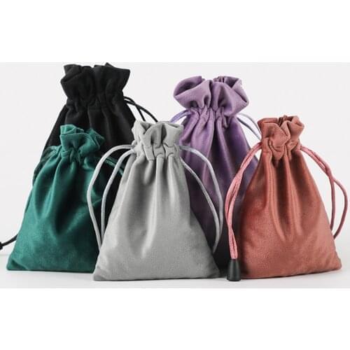 6 Size High Quality Packing Bags Solid Color Velvet Bag Jewelry Small Gift Packaging Wholesale Drawstring Bags For Wedding Gifts