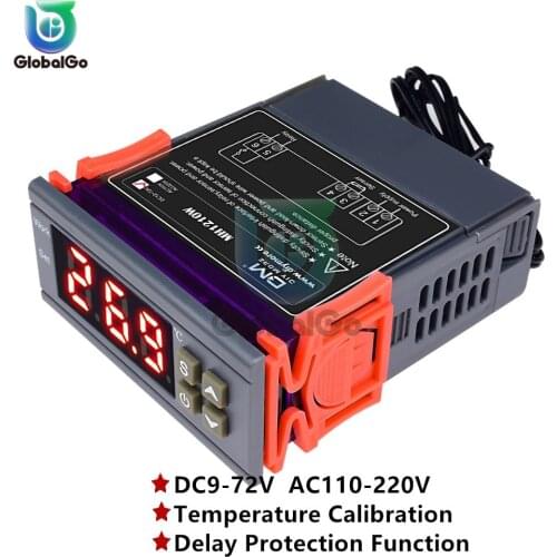 MH1210W 90-250V 10A 110V 220V Digital Temperature Thermostat Regulator Controller -50~110 Celsius Heat Cool Control NTC Sensor