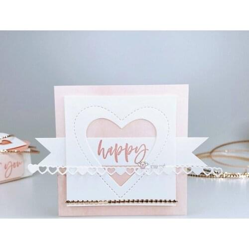 Mmao Crafts Metal Steel Cutting Dies Heart love frame background Stencil For DIY Scrapbooking Paper/photo Cards Embossing Dies