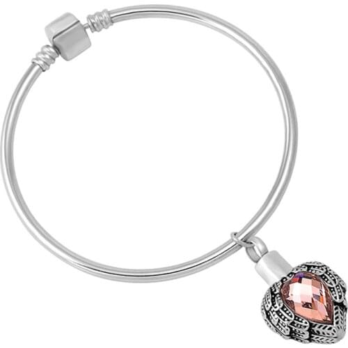 CMB5061 Fashion Jewelry High Grade Metal Bracelet for Women Man Slide Bangles with cremation ash holder Pendant for Women