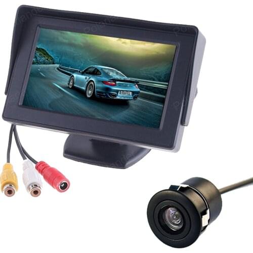 2 in1 4.3 Inch Auto car Monitor TFT LCD screen + CCD Rear View reversing Rearview Parking back up Camera