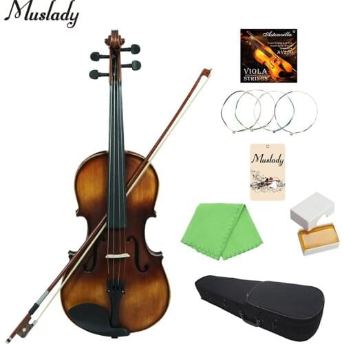 Muslady VLA-30 4/4 Full Size Classic Viola Spruce Topboard Rosewood Fretboard with Carry Case Rosin Cleaning Cloth Violin String