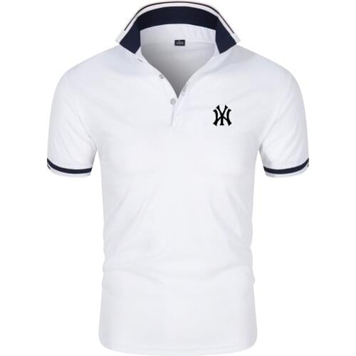 2021summer new High-end polo shirt men quality Brand Short sleeve Solid color printing Top youth Business casual polo shirt