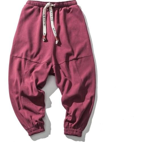 Winter Flocking Warm Hip Hop Joggers Streetwear Casual Trousers Mens Baggy Pants Fashions Solid Color Loose Black Harem Pants
