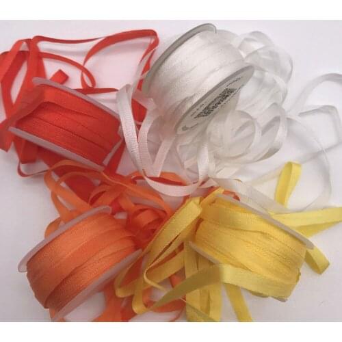 4mm, 10yards/color,silk set,100% real pure silk thin normal silk ribbons for embroidery and handcraft project,gift packing