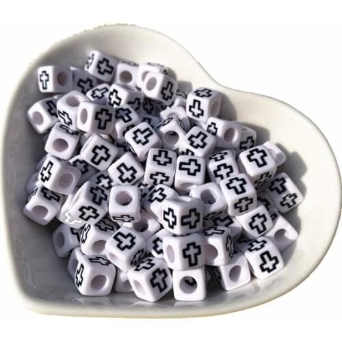 Newest Cube Colorful Cross Beads 6*6MM 2500pcs Plastic White Square DY Jewelry Findings Ornament Accessories Acrylic Spacer Bead