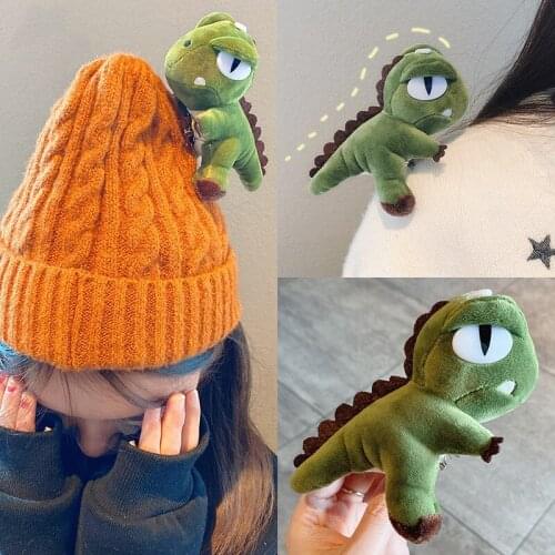 New Arrival Plush Toys Brooch Animal Dinosaur Shape Accessory for Hats Bags Trinket Pin Jewelry Gifts Lovely Clips
