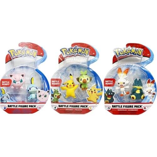 Pokemon New Sword and Shield Battle Action Figure 2 Pack Munchlax and Scorbunny 2" Figures