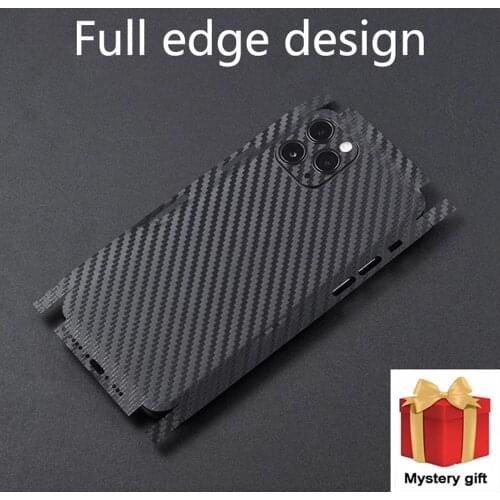 2021 New 3D Anti-fingerprint Carbon Fiber Back Film For iPhone 12 11 Pro Max 7 8 6 6S Plus X XS XR Pure Color Sticker Film