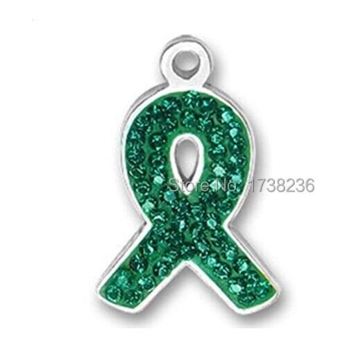 Kidney Or Leukemia Research Green Ribbon Charm Jewelry