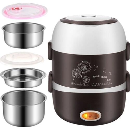 220V Portable Electric Rice Cooker Mini Electric Heating Box Electric Lunch Heating Cooker Box EU/AU/UK/US Plug