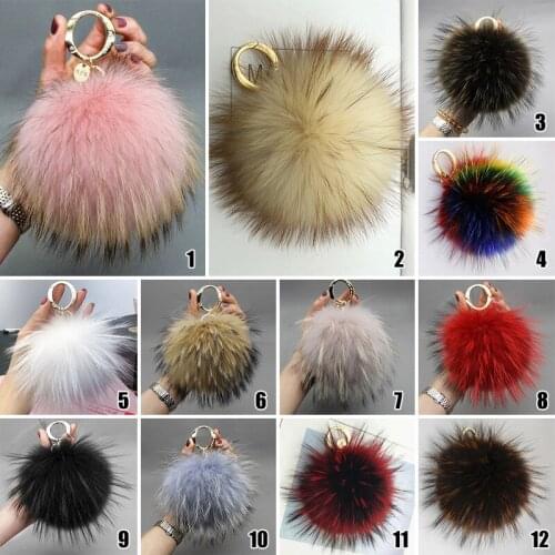 Fluffy Real Fox Fur Pompoms 15cm Diy Raccoon Fur Pom Poms Ball Natural Fur Pompon For Scarves Hats Bags Accessories Diy Crafts