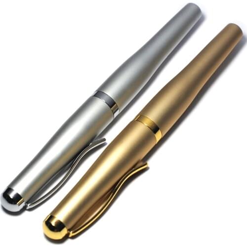 Luxury Short Pocket Roller Ball Pen 0.5mm Black Ink Metal+ABS Ballpoint Pen for Business Writing Gift Office School Supplies