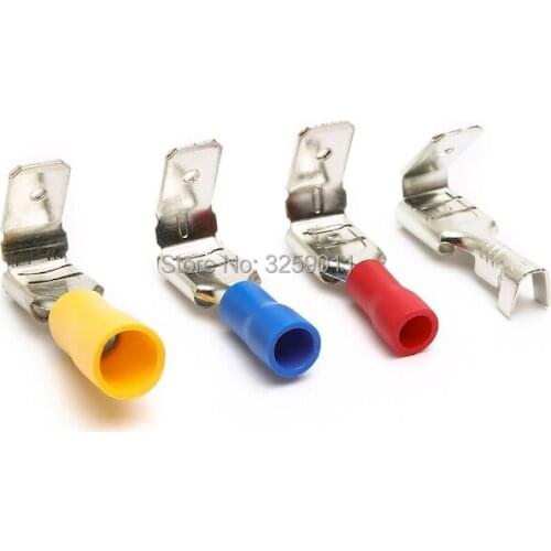 170PCS AWG 12-10 16-14 22-16 Wire Connector PVC Semi-Insulated and 20-14 AWG Non Insulated Piggy Back Spade Quick Terminal Kit