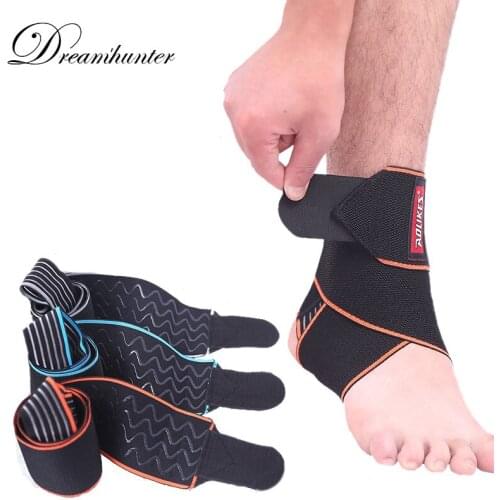 1 PC Sports Bandage wrap wound ankle brace compression Safety Ankle Support Gym silicone breathable wrap footguards Tobilleras