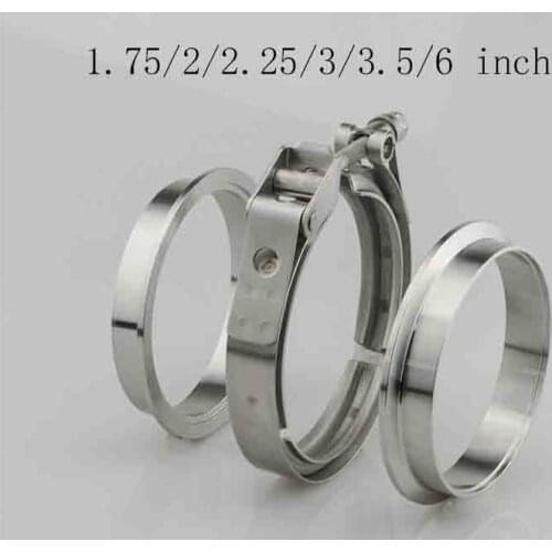 V band Clamp 1.75/2/2.25/3/3.5/6 inch Stainless Steel Car V-band Male Female Exhaust Flange Vband Clamps Car V-band Clamps