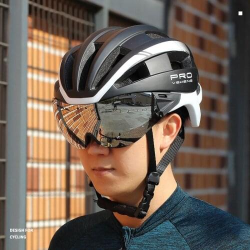 Cycling Helmet with Removable Lens Sunshade Mountain Road Bike Professional Safety Helmet Helmet Men and Women Cycling Equipment