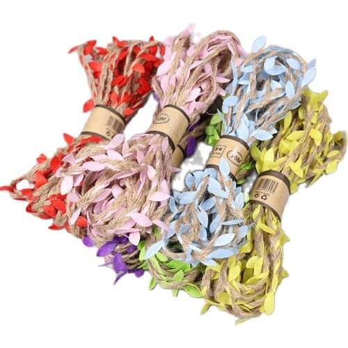 10meters Green Leaf Hemp Rope Colorful Eco-Friendly For DIY Craft Gift Packing Party Wedding Home Decoration Braided Cords