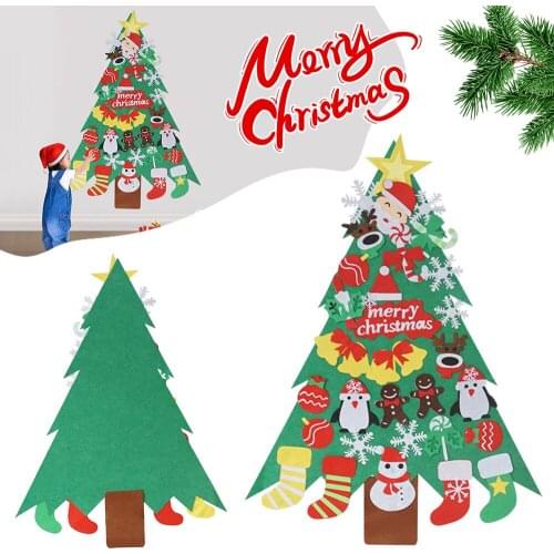 DIY Felt Christmas Tree Family Wall Hanging Decoration Christmas Tree Child New Year Gift Christmas Decoration Artificial Tree