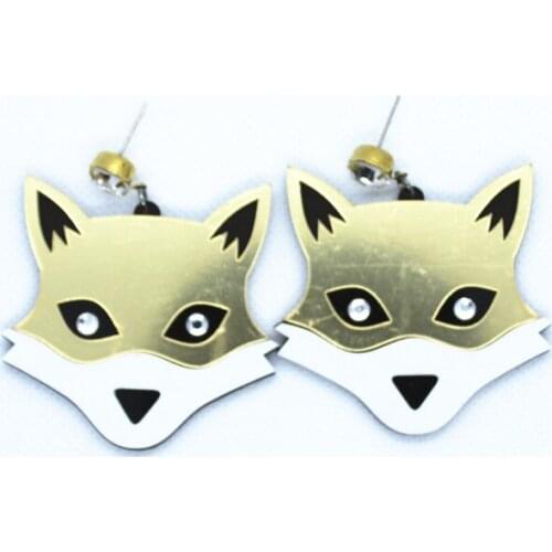 Funny Crystal Fox Acrylic Earring Womens Fashion Creativity Unique Zircon Rhinestone Jewelry Prom Party Interesting Accessories