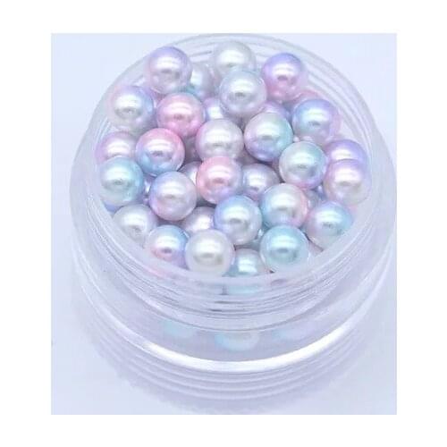 3/4/5/6/8mm Pink Colorful Multicolor No holes Round Imitation Garment Pearl For Fashion Jewelry Making