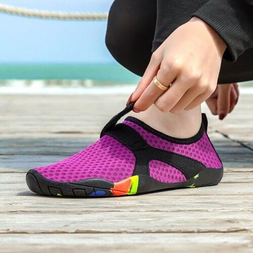 Barefoot Shoes Women Beach Water Shoes Outdoor Yoga Fitness Sneaker Swimming Aqua Shoes Fishing Woman Diving Purple Plus Size 46