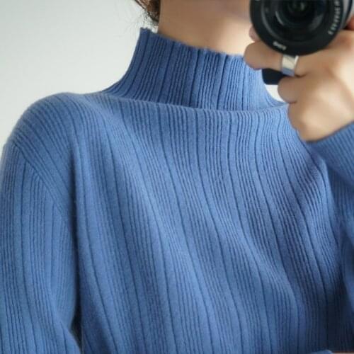 Women Sweater 2020 New Female Turtleneck Long-sleeved Knitted Pullover Jumper Pull Femme Clothes Loose Designer Winter Black