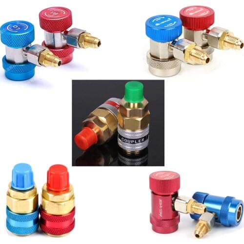 1PC Car R134A A/C Air Conditioner Adjustable/Non-adjustable Quick Connector Coupler High Low Pressure Adapter Car Accessories