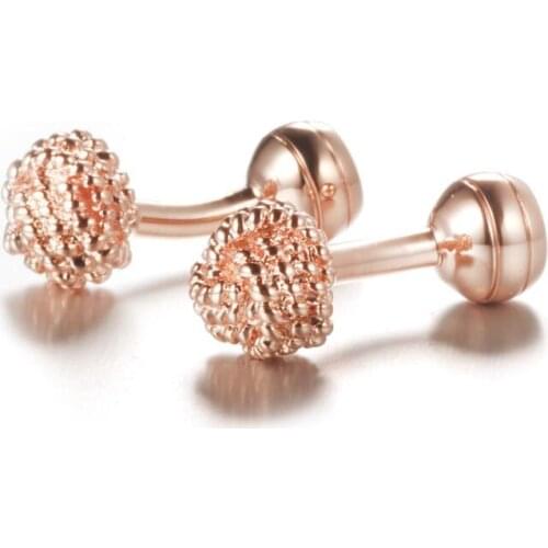 10pairs/lot Classic Rosegold Twist Flower Cufflinks Plating Knot Cuff Links Wedding/Business Gift Mens Jewelry