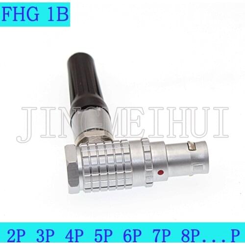Metal circular Push-pull Connector FHG 1B 2/3/4/5/6/7/8/10/12/14/16/18 pin Elbow 90° and key G male plug for Industrial camera