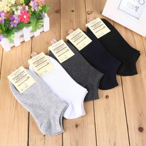 5 Pairs / lot All-cotton mens boat socks, socks, short-mouthed low-help mens socks, pure color and thin style,sports socks