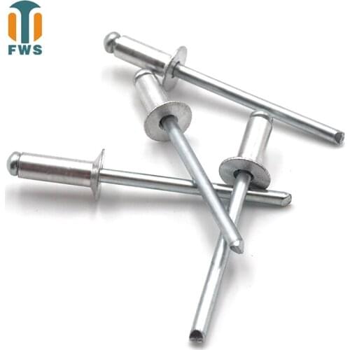 50 PCS M4.8 6-16mm DIN EN ISO 15978 GB /T 12617.1 Aluminum Open End Blind Rivets With Break Pull Mandrel And Countersunk Head