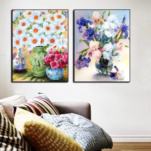 5D DIY Diamond Embroidery Flower Seasons Square Diamond Mosaic Counted Cross Stitch Mosaic Painting Embroidery Cross