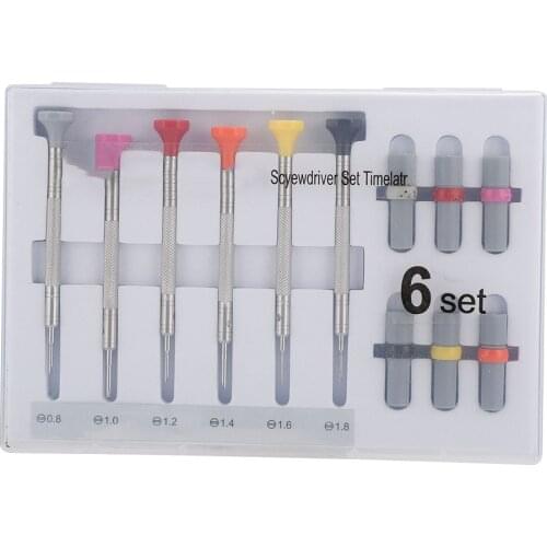 6pcs/Set Watches Strap Watchband Remover Screwdriver Watch Repairing Tool with Spare Head Watchmaker Tools Watch Parts Repair
